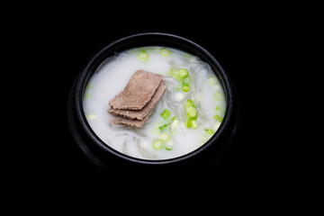 Korean food beef leg bone soup which is called Sullungtang