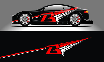  Car sticker or car wrap with natural natural concept with abstract line concept and initial B, can be installed on all
