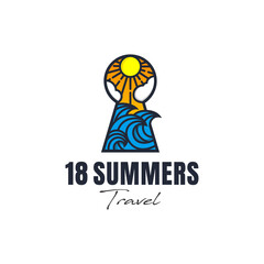 summers logo inspiration, key hole, wave, travel, beach