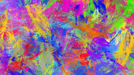 Abstract multi-colored composition in grunge. 3d rendering.