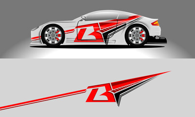  Car sticker or car wrap with natural natural concept with abstract line concept and initial B, can be installed on all