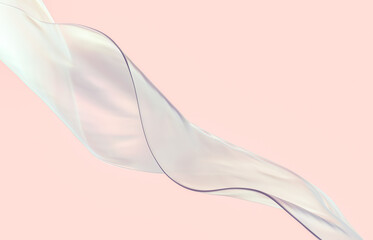 Beauty fashion smooth elegant flying holographic glossy cloth. Abstract 3d art background.