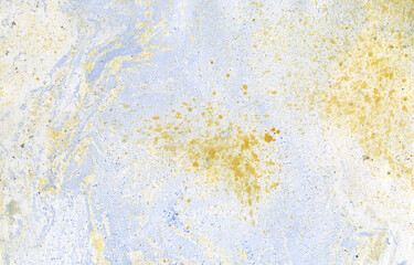 Abstract background with gray and yellow splashes of color. Blue and yellow background in pastel colors.