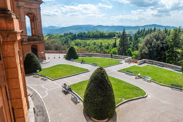 The beautiful Sanctuary of the Madonna of San Luca with his gardens © Luca