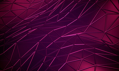 Abstract composition of a triangulated surface. 3d rendering. © Maryna Halubei