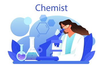 Chemist concept. Chemistry scientist doing an experiment in the laboratory.