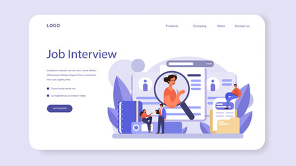 Human resources web banner or landing page. Idea of recruitment