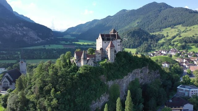 View of medieval Gutenberg castle, palace of the Prince of Liechtenstein
