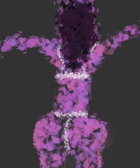 Sexy girl in the abstract art