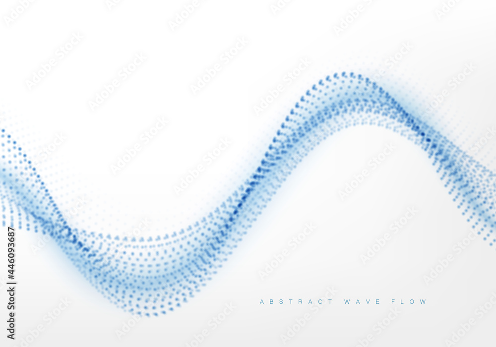 Aufkleber digital technology wave. abstract background with dots moving in space. futuristic modern dynamic wa