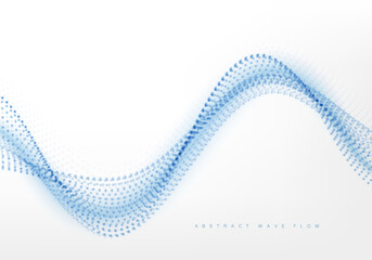 Digital technology wave. Abstract background with dots moving in space. Futuristic modern dynamic wave. Vector illustration.