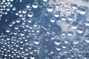 Closeup macro of water drops