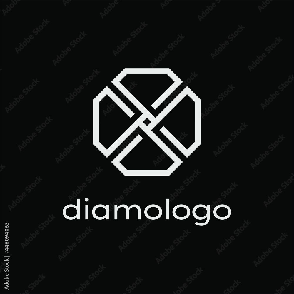 Wall mural illustration octagon shape for diamond logo design