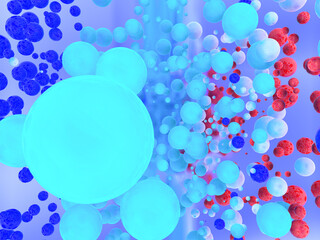Abstract composition of multicolored spheres of different sizes. 3d rendering.