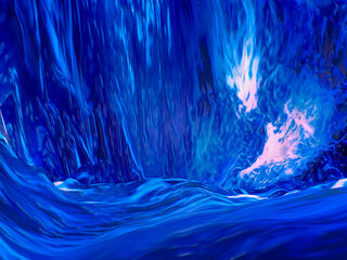 Abstract bright liquid gradient. 3d rendering.