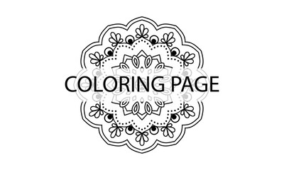 Hand drawn flower mandala art.mandala coloring page for adult 