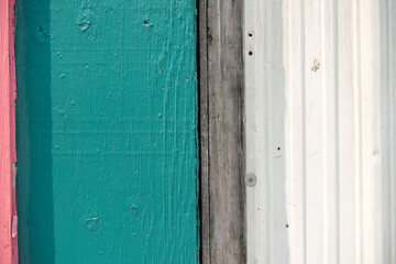 wooden wall with metallic siding