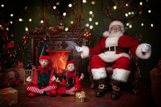 meditation of Santa and dwarfs