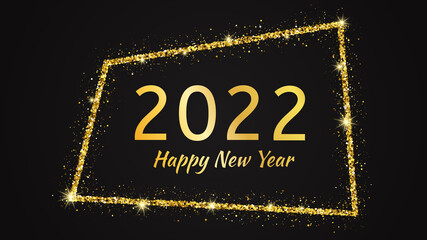 2022 Happy New Year gold background