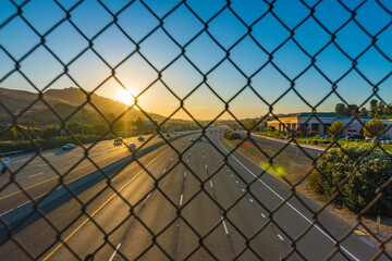 Moving Highway 101 Freeway California Los Angeles