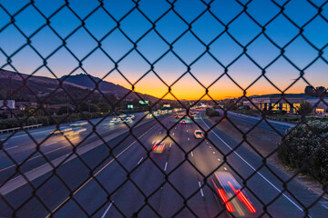 Moving Highway 101 Freeway California Los Angeles