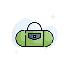 Dry bag vector outline filled icon style illustration. EPS 10 file