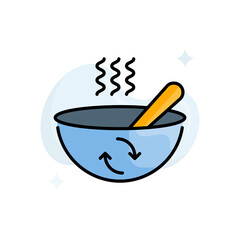 Biodegradable bowl vector outline filled icon style illustration. EPS 10 file