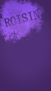 Purple Phone Wallpaper with Name Roisin in Stencil Art