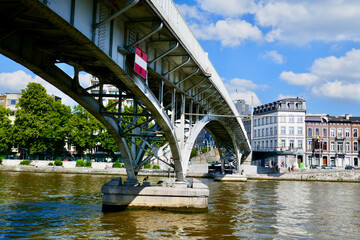 Fototapeta premium Footbridge over rive Meuse in Liège