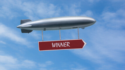 Naklejka premium Street Sign to Winner