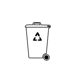 trash cans for recyclables icon vector