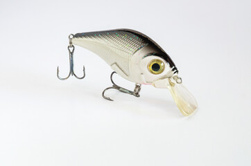 A fishing spinners and wobblers multi-colored background. Standard type of fishing lure.