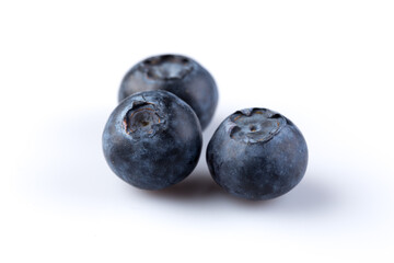 Blueberries on white background