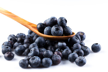 Blueberries on white background