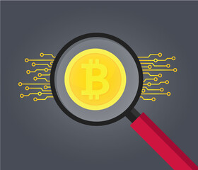Investment Coin, Bitcoin Icon, Bitcoin Background, Money Symbol, Stock Market, Bitcoin, Virtual Crypto Currency Flat Vector Illustration Background