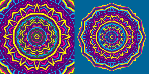 abstract mandala background psychedelic style round trippy vector design