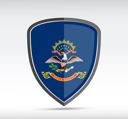 Shield icon with North Dakota State Flag