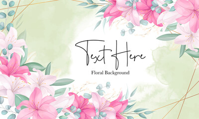 Beautiful hand drawn lily flower background