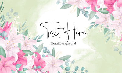 Beautiful hand drawn lily flower background
