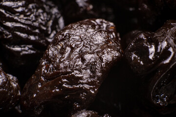 Prunes close up. Fruit background.