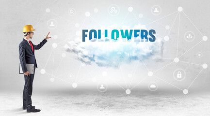 Engineer working on a social media concept