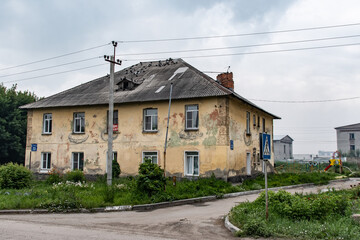 NOVOSIBIRSK, RUSSIA-17 July 2021:Fire at a household waste dump. Environmental pollution. Poisonous...