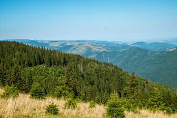 Obraz premium view from Cindrel mountains, Romania