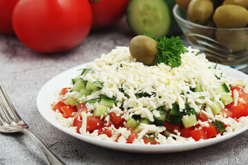 Shopsky salad - national Bulgarian dish