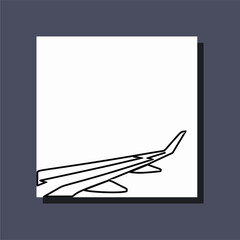 plane wing one line art continuous