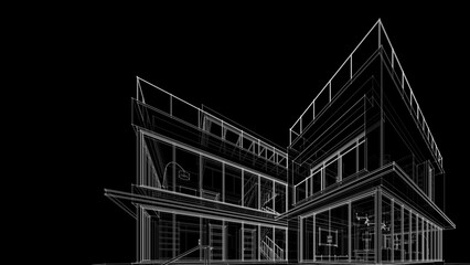 modern house architectural drawing 