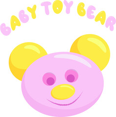 baby toy teddy bear for a newborn girl. Text, baby toy bear