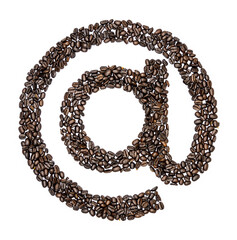 At Sign Coffee Beans Symbol @