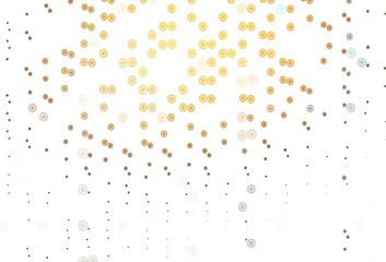 Light Orange vector pattern with christmas snowflakes.