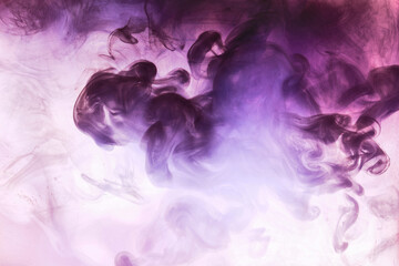 Vibrant purple violet colors, abstract bright smoke background. Splash of paint in water, colorful...